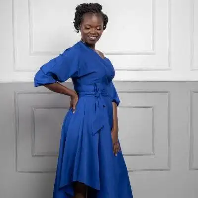 Classy Women Free Dress with lining (Royal blue)